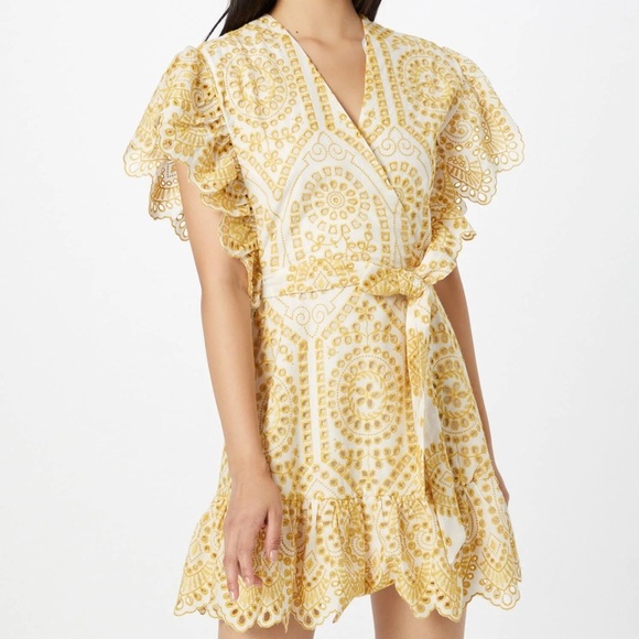 MINKPINK Dresses & Skirts - MINKPINK Whilma Eyelet Wrap Mini Dress - S